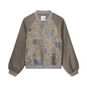 Jacquard Mix Bomber Jas Summum Woman , Gray , Dames