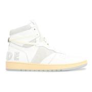 Vintage Leren High-Top Sneakers Rhude , White , Heren