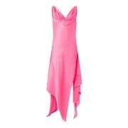 Asymmetrische Zijden Jurk met Ruches Roberto Cavalli , Pink , Dames