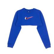 Gedrukte crop top met lange mouwen Nike , Blue , Dames