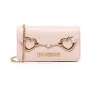 Roze Portemonnee met Hartdecoratie Love Moschino , Pink , Dames