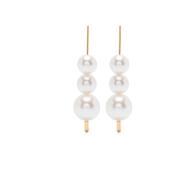 Gouden Dangle Oorbellen voor gepiercete oren Vanina , White , Dames