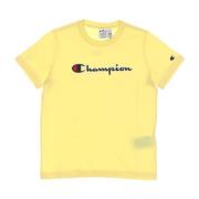 Gele Crewneck Tee Korte Mouw T-shirt Champion , Yellow , Dames