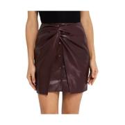 Paarse Vegan Leren Mini Rok Nanushka , Purple , Dames