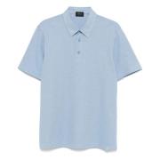 Katoenen poloshirt met Piqué Design Brioni , Blue , Heren