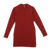 Rood/Zwart Jurk met lange mouwen Nike , Red , Dames