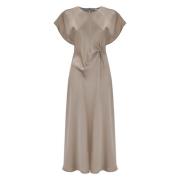 Elegante Midi Jurken voor Vrouwen Kocca , Brown , Dames