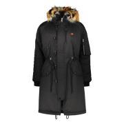 Parka met capuchon en imitatiebont Kenzo , Black , Dames