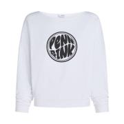 Sweater Print Stijlvolle Sweatshirt Penn&Ink N.Y , White , Dames