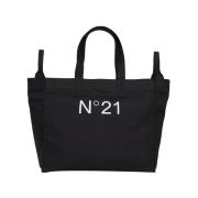 Zwarte handtas met verstelbare schouderband N21 , Black , Dames