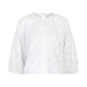 Ballonmouw Top Giana Stijl Dante 6 , White , Dames