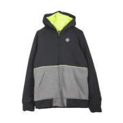 Zwarte/Fluo Groene/Grijze Rits Hoodie Dolly Noire , Black , Heren