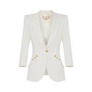 Ivoor Jassen met Gouden Knopen Elisabetta Franchi , Beige , Dames