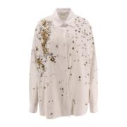 Paillet- en Studs Katoenen Shirt Dries Van Noten , White , Dames