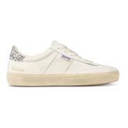 Witte Sneakers met Glitter Hiel Golden Goose , White , Dames