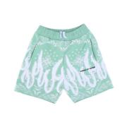 Bandana Print Groene Shorts Vision OF Super , Green , Heren