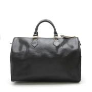 Pre-owned Leather handbags Louis Vuitton Vintage , Black , Dames