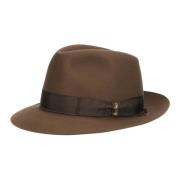 Federico Beaver Hat Medium Brim Borsalino , Brown , Heren