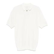 Witte Katoenen Poloshirt met Rits Eleventy , White , Heren