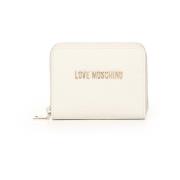 Witte Portemonnee met Ritssluiting Love Moschino , White , Dames