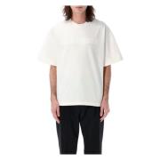 Porselein Katoenen Logo T-shirt Oversized Jil Sander , White , Heren