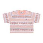 Gestreepte Crop Tee Perzik Zand Multi Obey , Multicolor , Dames