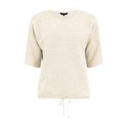 Ronde Hals Lurex Pullover Sweater Bloomings , Beige , Dames