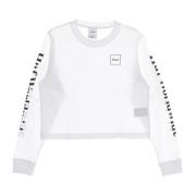 Witte Crop Tee - Streetwear Stijl HUF , White , Dames