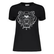 Maxi Print Katoenen T-shirt Kenzo , Black , Dames