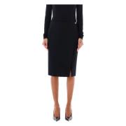 Chique Zwarte Longuette Rok Givenchy , Black , Dames