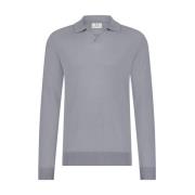 Gebreide Merino Polo Lange Mouw Born With Appetite , Gray , Heren