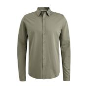 Lange Mouw Twill Jersey Shirt Cast Iron , Green , Heren