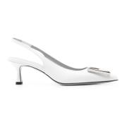 Witte leren slingback sandalen met applicatie Roberto Festa , White , ...