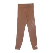 Hoge Taille Slim Fit Leggings Mineral Clay/Rood/Roze Nike , Brown , Da...