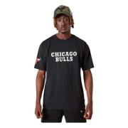 NBA Chicago Bulls Wordmark Logo T-shirt New Era , Black , Heren