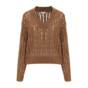 Luxe Sweaters Collectie Brunello Cucinelli , Brown , Dames