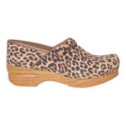 Beige Animal Print Instap Schoenen Dansko , Brown , Dames