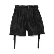 Zwarte Cargo Shorts met Zakken Sacai , Black , Heren