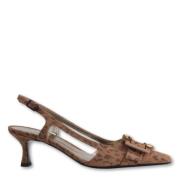 Luipaardprint Slingback Hakken Roberto Festa , Brown , Dames