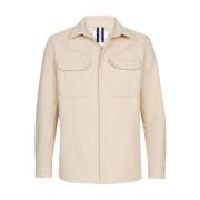 Ritssluiting Overshirt in Donker Beige Profuomo , Beige , Heren