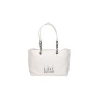 Witte Shopper Tas Elegant Veelzijdig Moschino , White , Dames