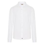 Italiaans Katoen/Lyocell Shirt Sonrisa , White , Heren