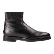 Leren Enkellaarzen Santoni , Black , Heren