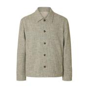 Lente Overshirt voor Mannen Selected Homme , Beige , Heren