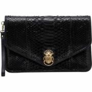 Zwarte Python Alicia Clutch Tas Claris Virot , Black , Dames