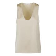 Mouwloze Zomer Top Patrizia Pepe , Beige , Dames