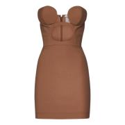 Koffie Cut-Out Strapless Jurk Nensi Dojaka , Brown , Dames