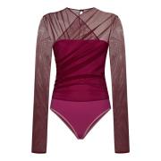 Paarse Tule Top met Plooien Nensi Dojaka , Purple , Dames