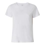 Love Birds Geborduurd Katoenen T-shirt Pinko , White , Dames