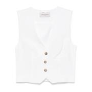 Witte V-hals trui met knoopsluiting Ermanno Scervino , White , Dames